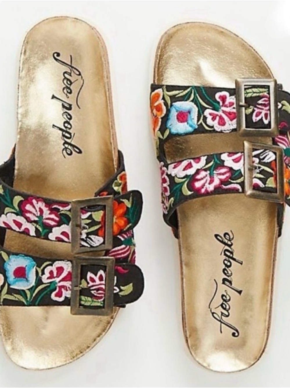 Free People Bali Footbed Black Combo Sandals